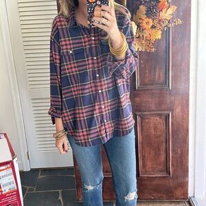 Old Navy Flannel Boyfriend Button-Down Shirt